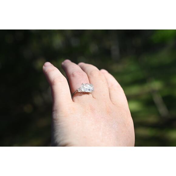alternative raw diamond engagement rings, raw crystal size 4 5 6 7 8 8 9 10 11 - Picture 2 of 4